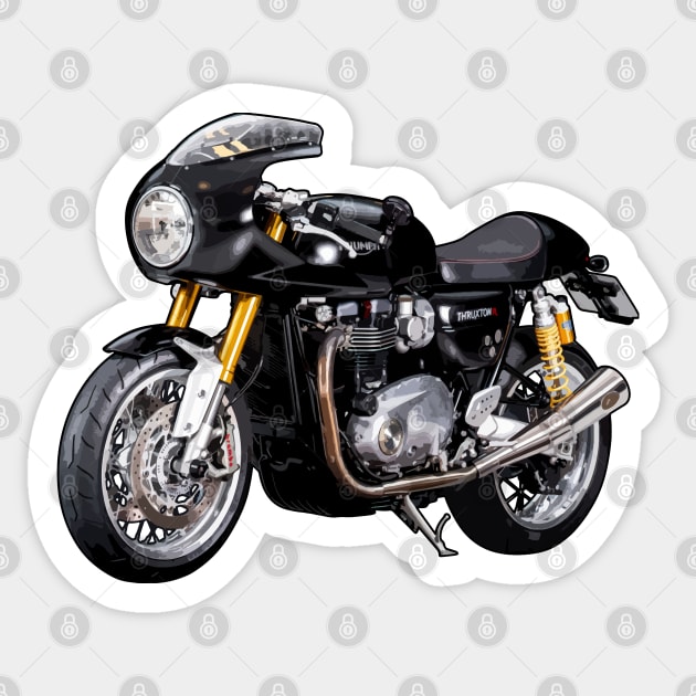 Thruxton R Cafe Racer Illustration Sticker by KAM Std